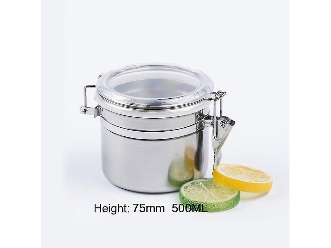 Tarro De Acero Inoxidable Hermético Para Café Harina Azúcar Té Almacenamiento
