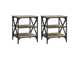 Side Table, Side Tables Vidaxl Marrom Madeira Processada (40 X 42 X 50 Cm)