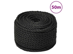 Vidaxl Corda De Trabalho 10 Mm 50 M Polipropileno Preto