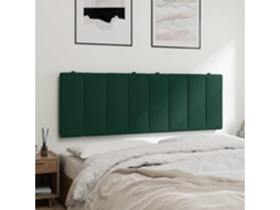 Vidaxl Almofadão De Cabeceira Hanko 120 Cm Veludo Verde-escuro