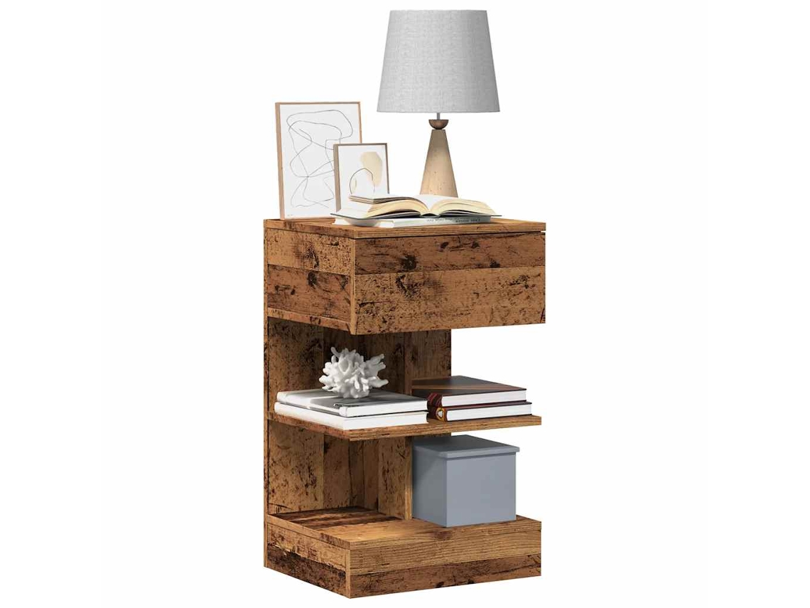 Vidaxl Mesa De Cabeceira Madeira Velha 40x35x65 Cm Madeira Trabalhada