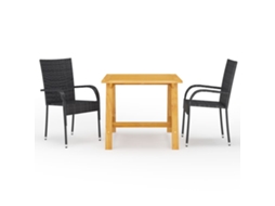 Dining Set, Dining Sets Vidaxl Preto Rattan / Vime (n/a)