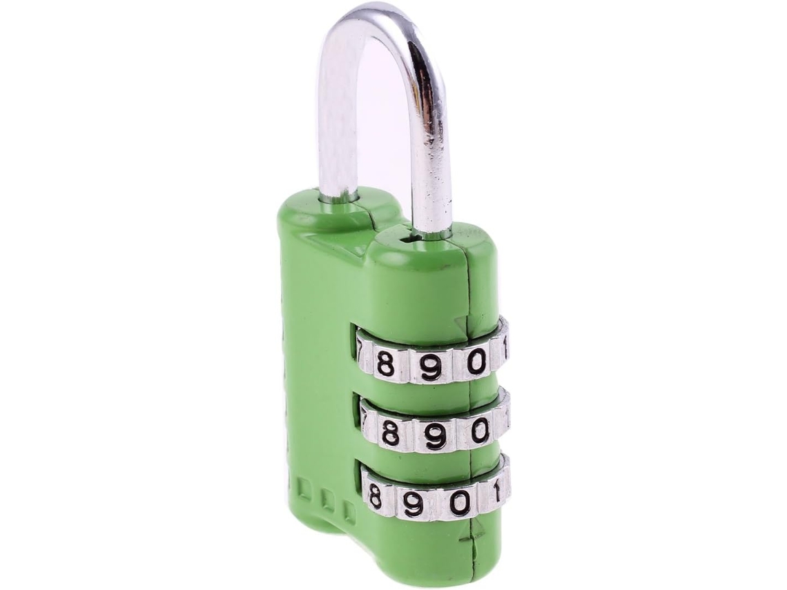 Cadeado de Combinação Mini Reconfigurável Metal para Mala com Número 3 Dígitos, Verde CHABERLU