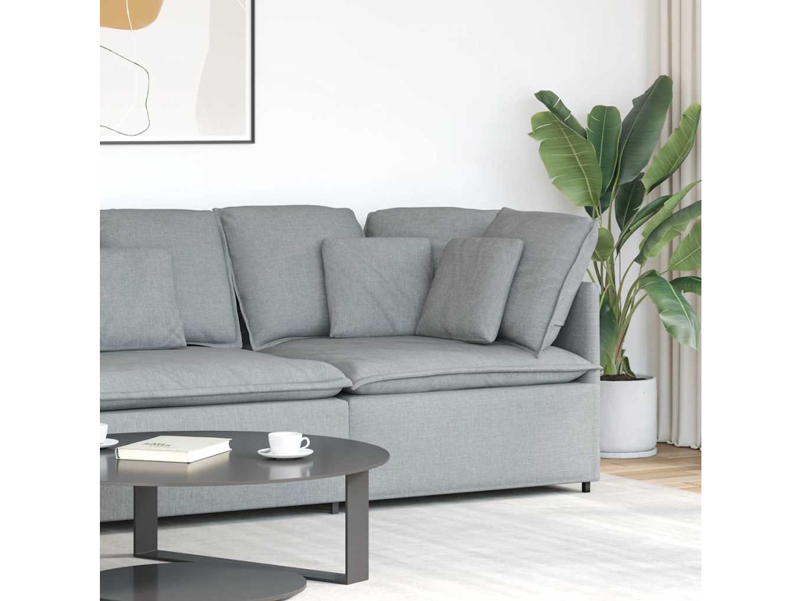 Vidaxl Módulo De Canto Para Sofá Modular Com Almofadas, Cinza Claro, 100 Cm