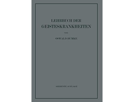 Livro Lehrbuch der Geisteskrankheiten German Edition de Oswald Bumke (Alemão)