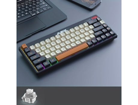 Teclado mecânico AJAZZ K690T Teclado RGB personalizado de três modos com Bluetooth sem fios e eixo branco
