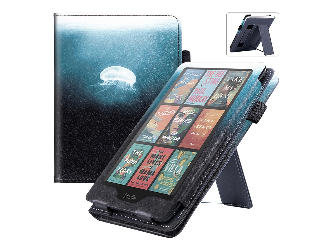 Capa Panoona Para Kindle Paperwhite 7 Polegadas 12ª Geração 2024 Com Suporte Integrado E Pulseira De Mão Água-viva
