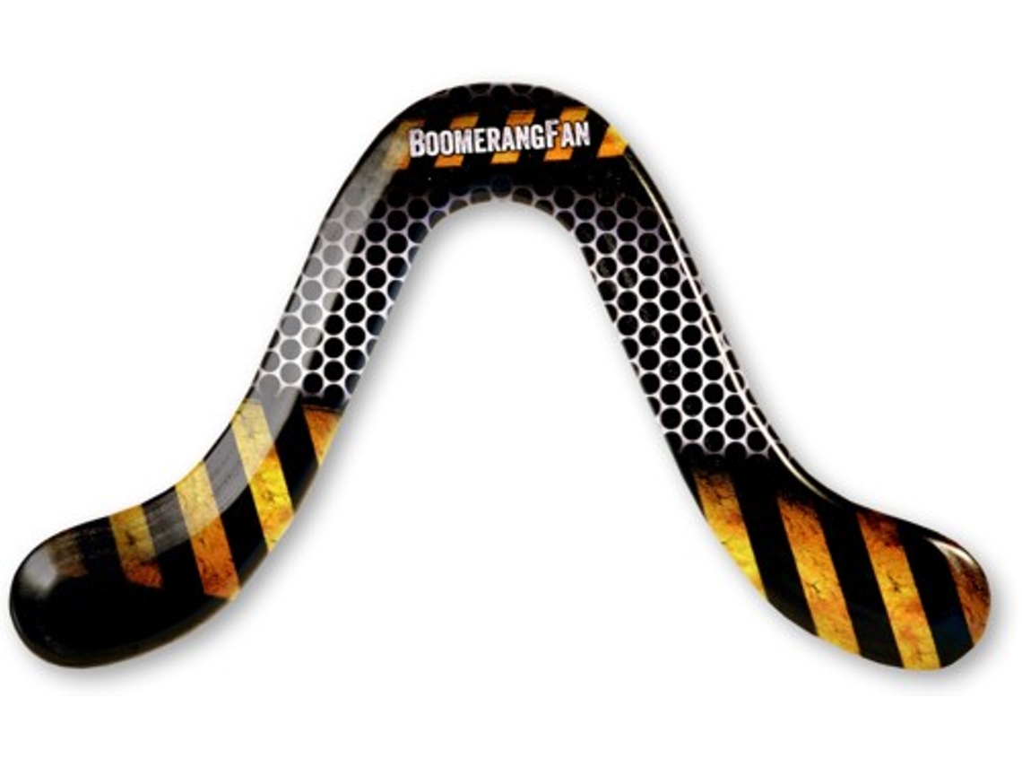 Bumerangue Fan, Brinquedo Esportivo De Madeira, Bumerangue Esquerdo 38cm 45m Preto Boomerang Fan