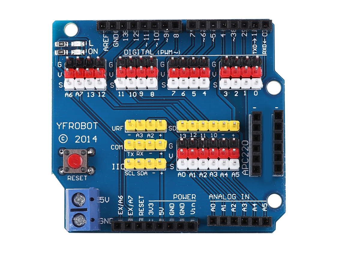 Placa de expansão de sensores com LED e botão de reset, compatível com R3 S/MARCA