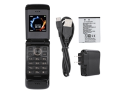 Telefone Flip Mini Laxiscreed Com Corpo Metal E Suporte Dual Sim