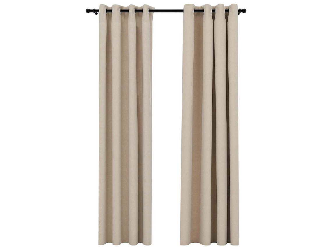 Curtain, Curtains Vidaxl Bege Tecido (140 X 245 Cm)