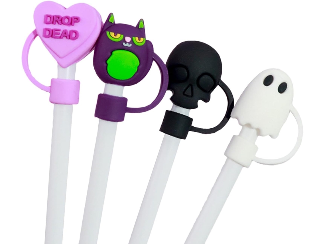 Decorações De Halloween Com Canudos Para Copos - Tampas