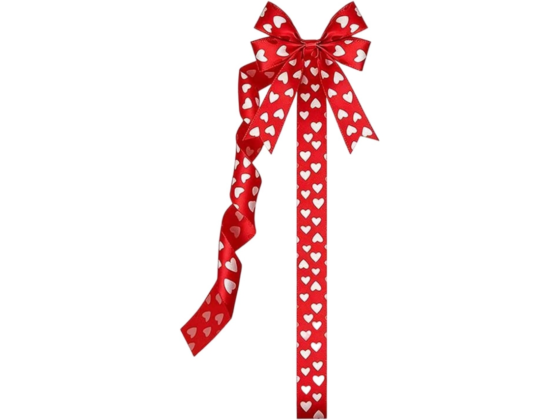 Laços Para O Dia Dos Namorados, 25cm, Coração Romântico Vermelho E Branco |
