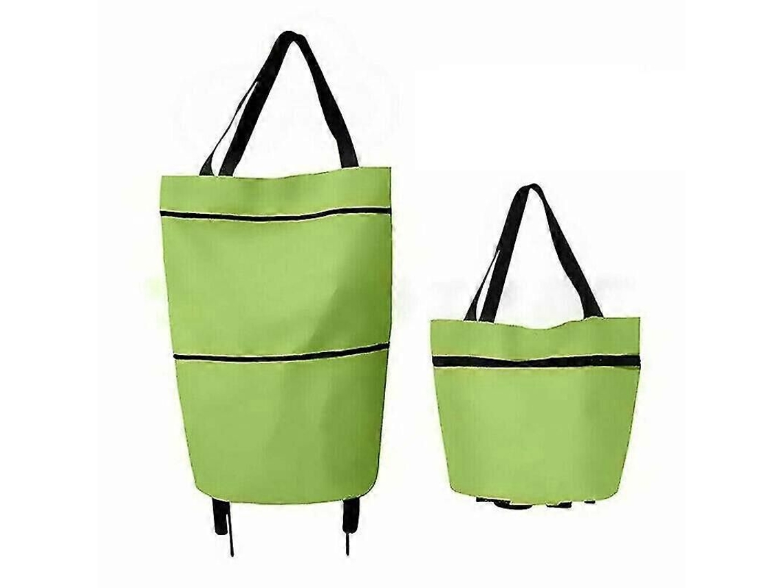 Carrinho de Compras Dobrável, Grande, Verde, Reutilizável e Ecológico, com Rodas. GOKOCO