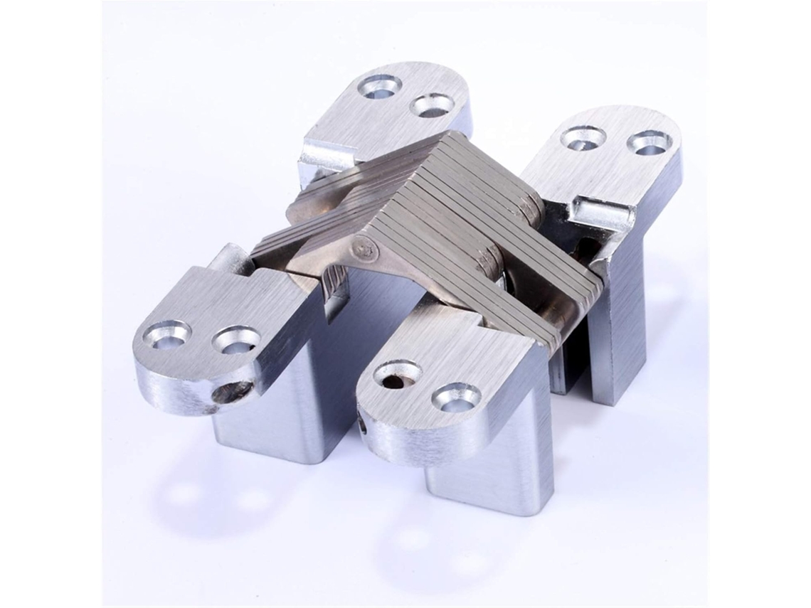 Dobradiças Ocultas Em Aço Inoxidável, 16x 70mm, Dobradiças Cruzadas Embutidas Reforçadas Para Portas Dobráveis