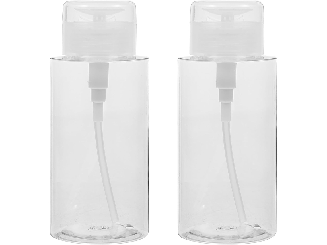 Conjunto De 2 Frascos Recarregáveis De 300 Ml Em Petg Com Dosador Para Loção.