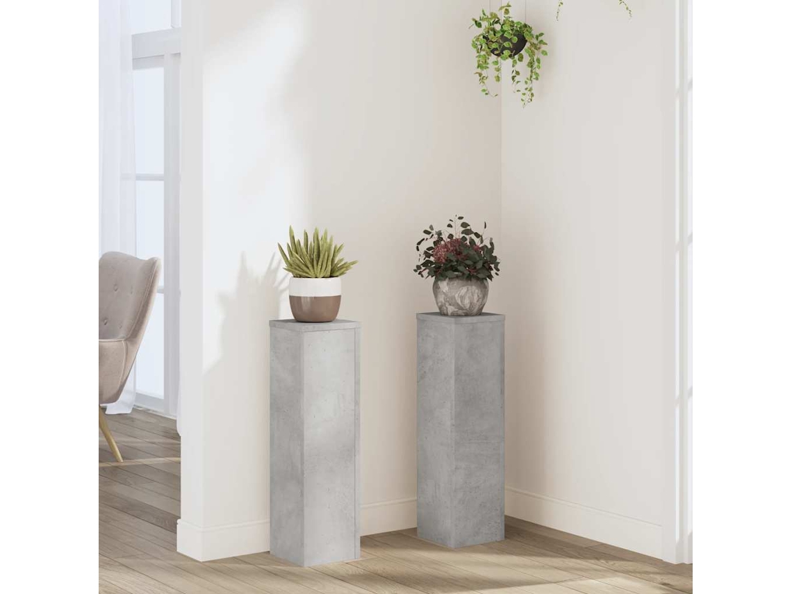 Vidaxl Suportes P/ Plantas 2 Pcs 17x17x60 Cm Derivados De Madeira