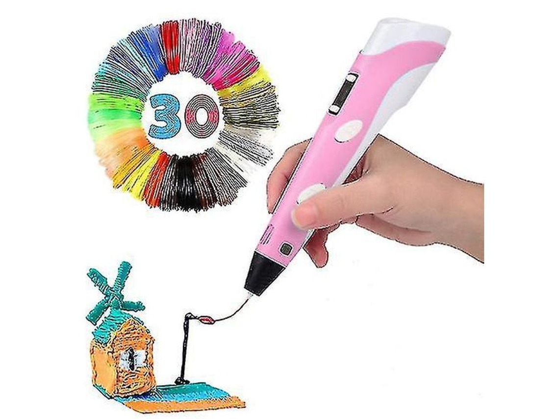 2026 lápiz Inteligente para Impresión 3d Con Carga Usb Y 30 Filamentos Pla de Color Rosa.