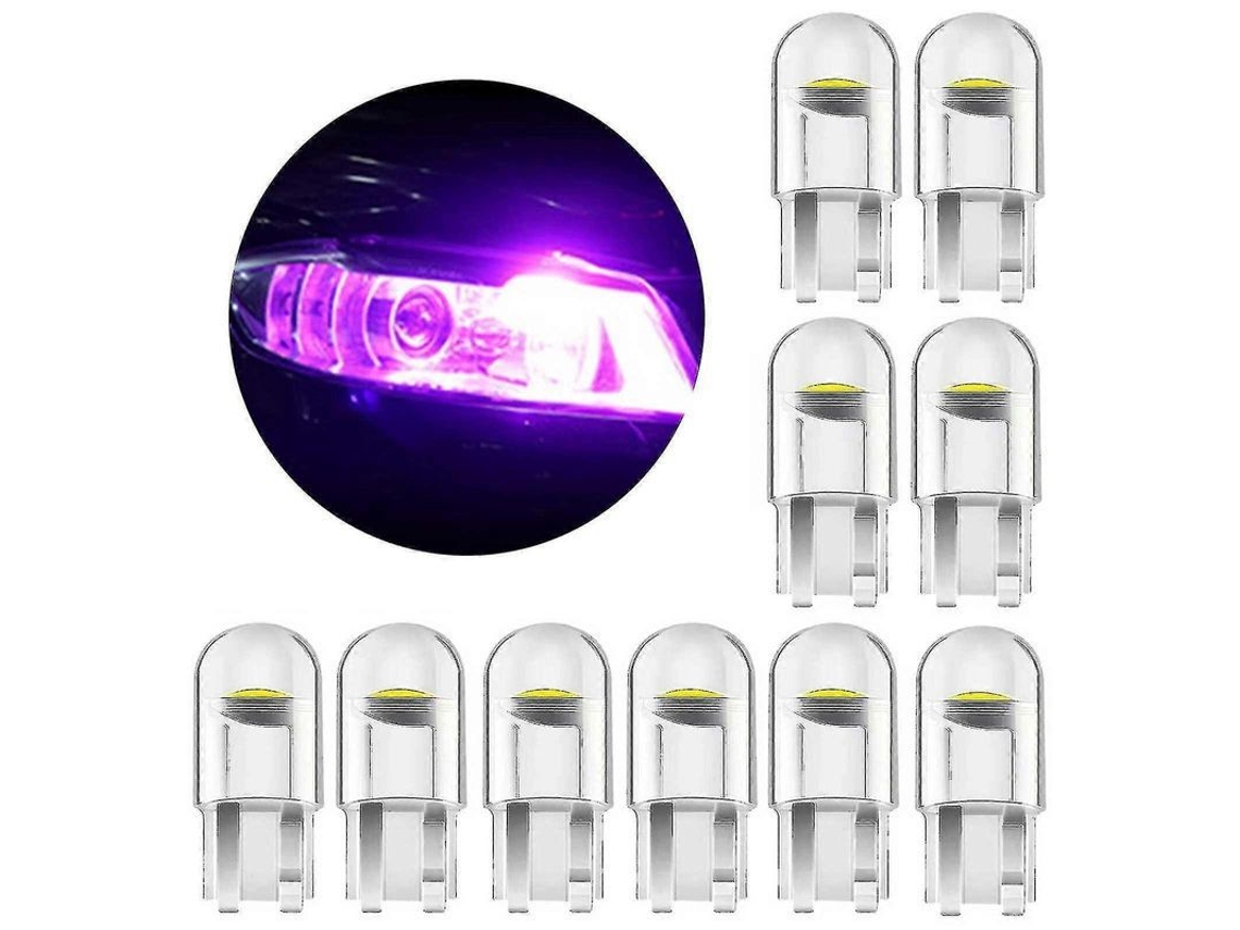 Lâmpada Led T10 W5w 194 Para Carro Luz De Leitura Dome Placa De Licença Wedge 10x Branco/pink/azul/verde/amarelo/vermelho Rosa