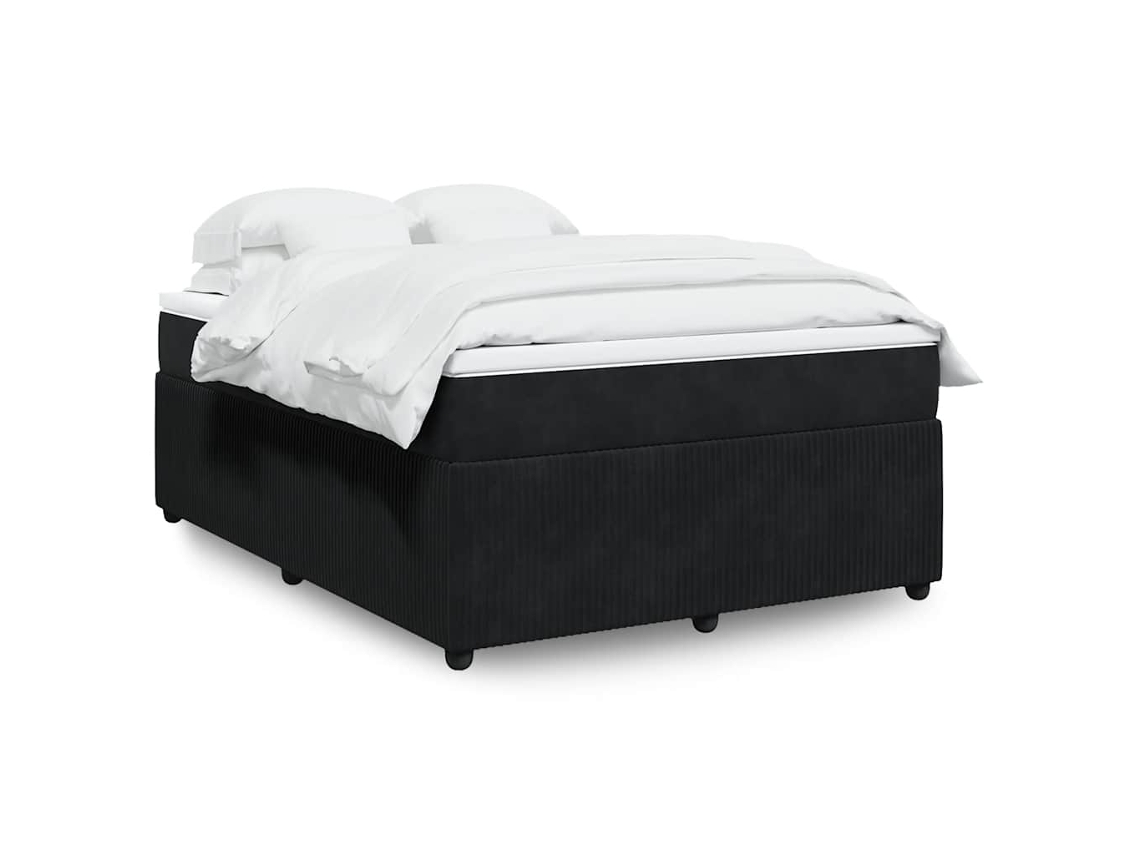 Vidaxl Cama Com Molas/colchão 160x200 Cm Veludo Preto