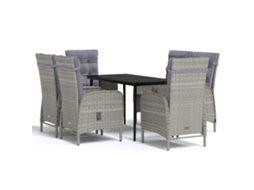 Garden Dining Set, Garden Dining Sets Vidaxl Cinzeto Rattan / Vime (140 Cm Table Length)