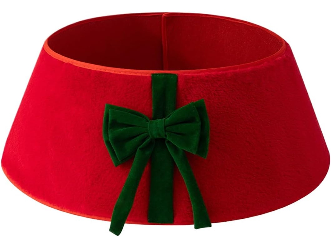 Capa De Pelúcia Para Suporte De Árvore De Natal Com Laço, Ideal Para Festas |