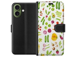 Capa Carteira Compatível Com Apple Iphone 17 Com Estampa De Vegetais Abacate, Pepino, Tomate, Brócolis E Cenoura. Ideal Para Decoração De Cozinha Com