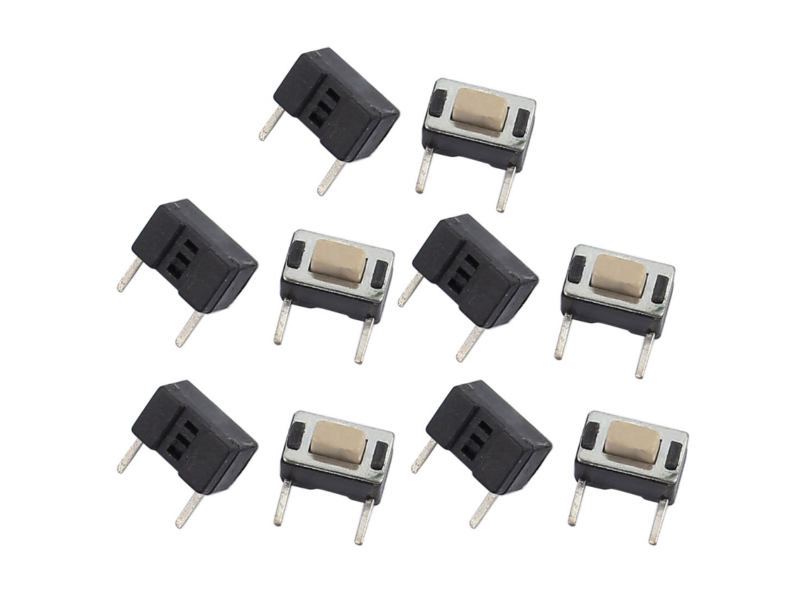 10 Peças 3mm X 6mm X 5mm Painel Pcb Botão de Pressão Tátil Momentâneo Microinterruptor 2 Terminais CHABERLU