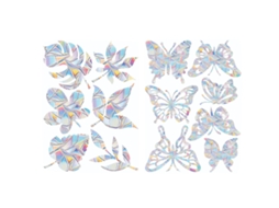 Adesivos Suncatcher Para Janela, Adesivos Estáticos Para Prevenção De Colisões Com Pássaros, Com Pássaros, Borboletas, Penas E Folhas
