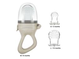 Baby Food Supplement Silicone Nipple Food Grade Fruit And Vegetable Chewer Feedersacos De Malha Off-white Nos Tamanhos M, P E G