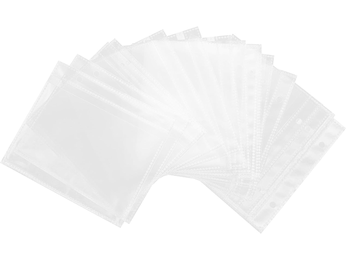 20 Pcs Páginas De Recarga Foto Transparentes Trous Pour Reliure En Plastique Para Cartes De Recettes Et Cartes