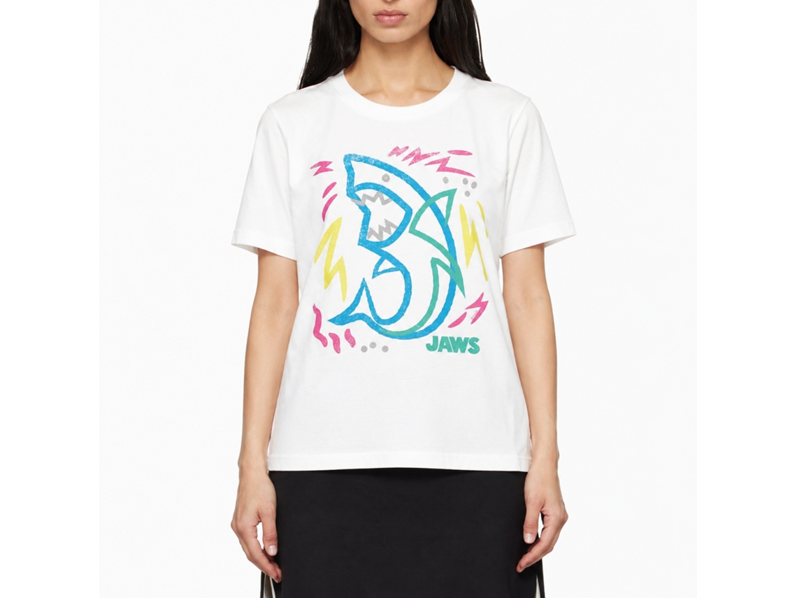 Rockinstone Jaws Movie Doodle White Adult T-shirt Size:xxl