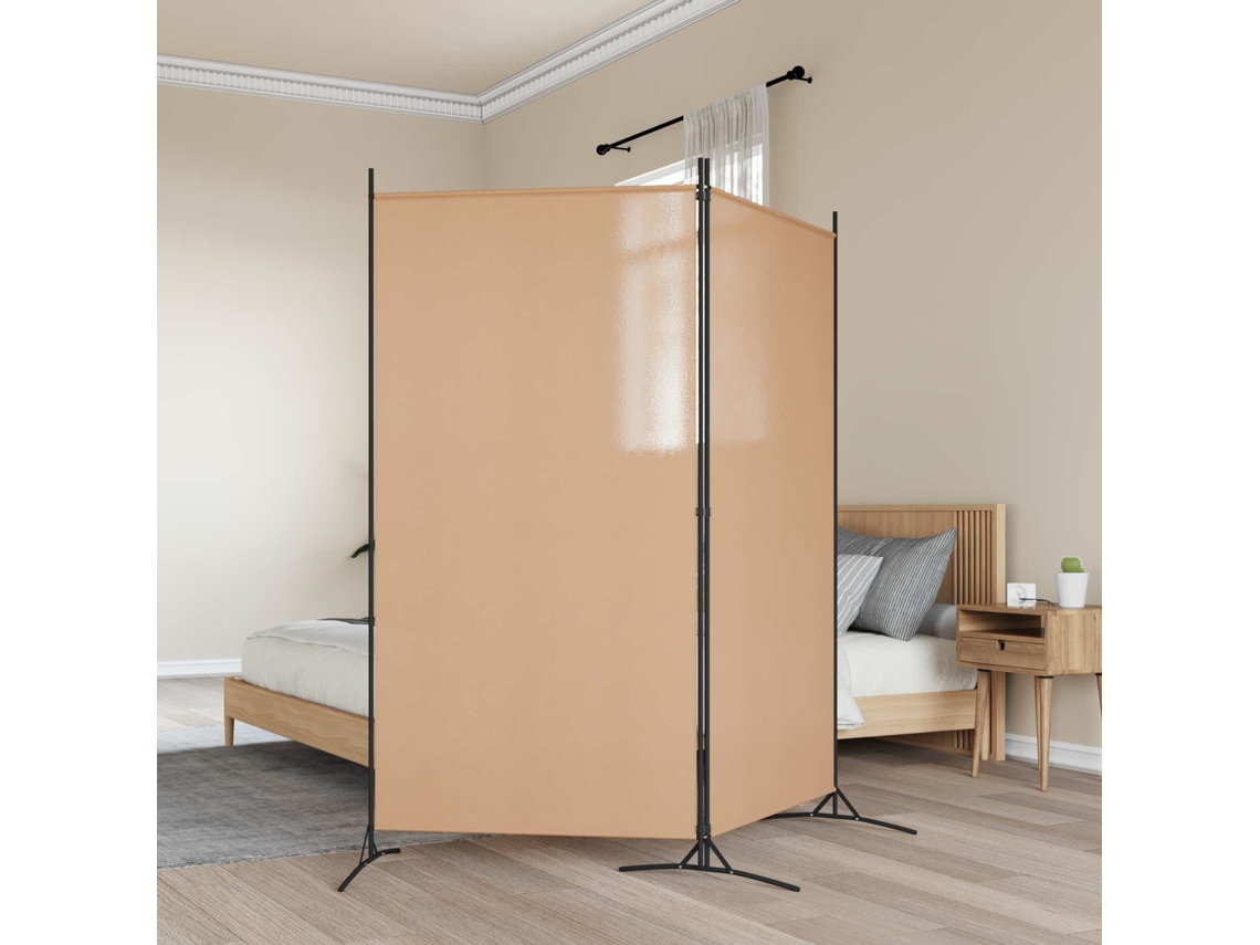 Vidaxl Divisória De Quarto De 2 Painéis Bege 175 X 180 Cm Tecido