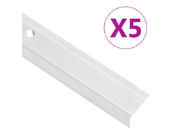 Vidaxl Perfil P/ Escada Em Forma De L 5 Pcs Alumínio 100 Cm Prateado
