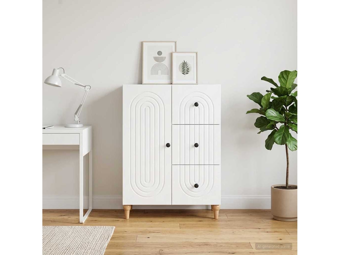 Vidaxl Buffet Branco 66 X 34,5 X 90 Cm Derivados De Madeira
