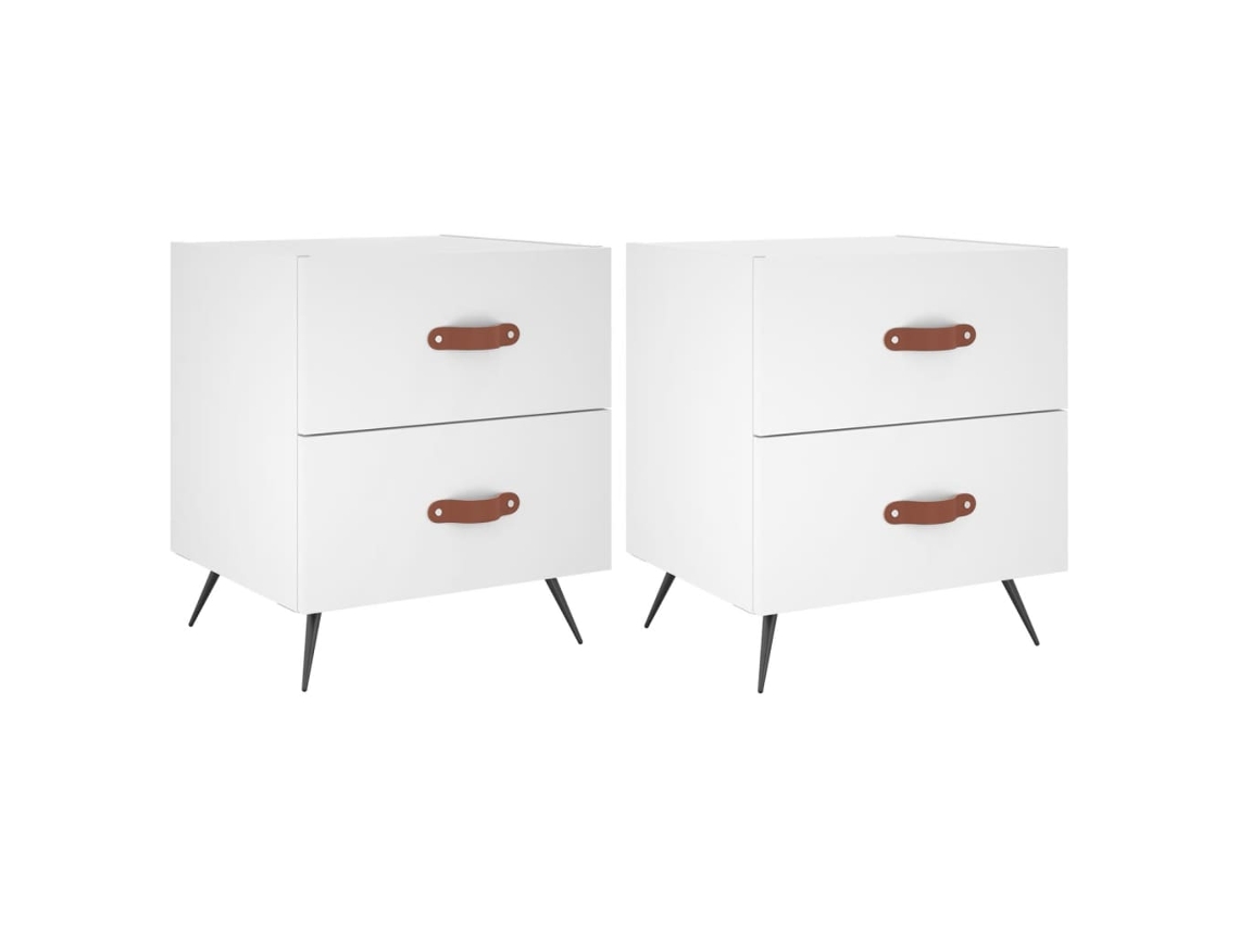 Bedside Cabinet, Bedside Cabinets Vidaxl Branco Madeira Processada (n/a)