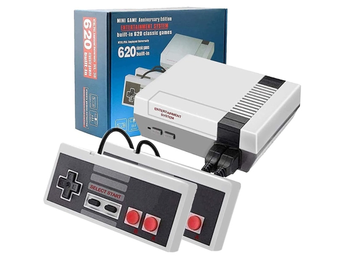 Mini console de videogame Brilvibera com 620 jogos
