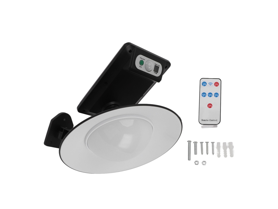 Luminária solar de parede para celeiro, modelo 2026, à prova d'água IP65, com sensor de luz e movimento e controle remoto para varanda.