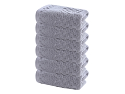 Conjunto de Toalha RNEMITERY Banho Macias Cinzas Família Altamente Absorventes Algodão Cinzento - 6pcs (Tamanho Único)