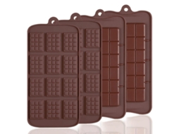 Pcs Moldes de Chocolate Silicone 12 Grades + 24 Quebram Cobertura Antiaderente Doce Proteína e Assadeira Molde Barra Energia UISAVE