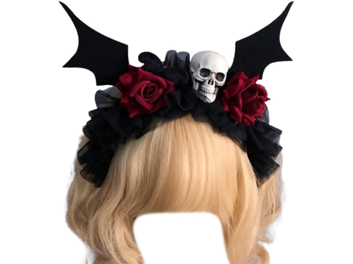 Tiara com Véu de Caveira para Dia dos Mortos SFUSHOS