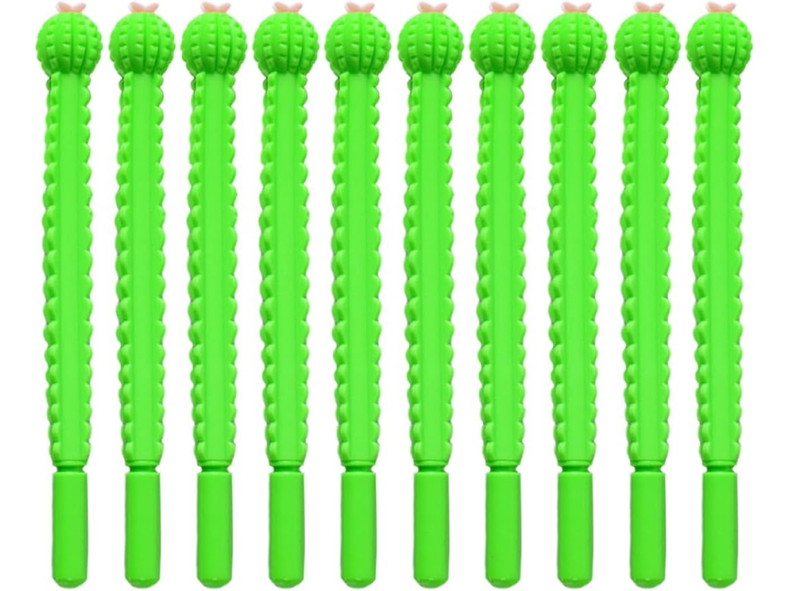 Conjunto De 10 Canetas Em Gel Com Desenhos Animados. Leves Para