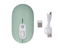 Ratón inalámbrico 2,4 GHz con receptor, batería 500 mAh, clic silencioso, DPI 800/1200/1600 para portátil, verde | S/MARCA