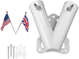 Suporte para Bandeira Suporte em Metal para Mastro, Suporte de Liga de Alumínio para Bandeira Externa Kit Impermeável CHABERLU