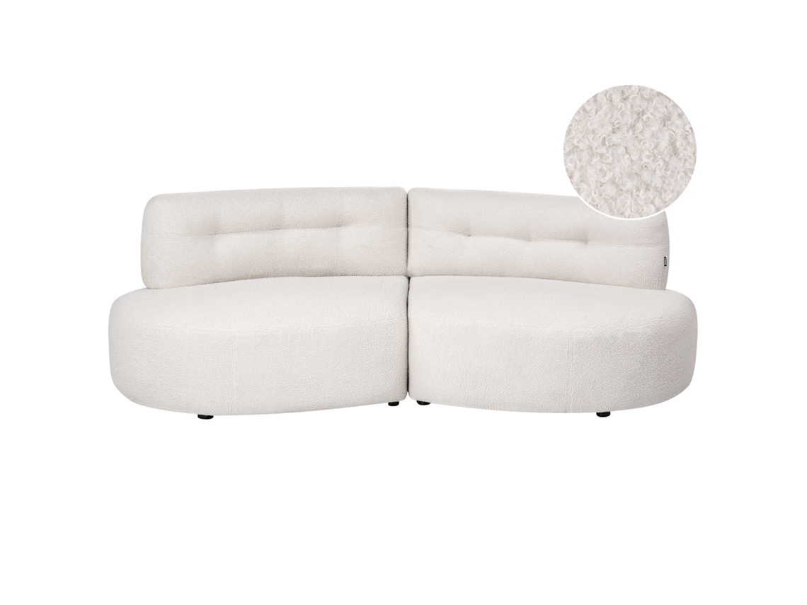 Sofá De 3 Plazas Beliani Laerdal De Bouclé Blanco 210x105x68