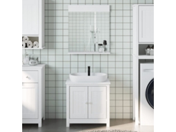 Vidaxl 2 Pcs Conjunto De Móveis Para Wc Berg Pinho Maciço Branco