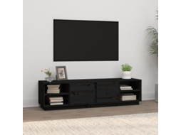Vidaxl Móvel De Tv 156x40x40 Cm Madeira De Pinho Maciça Preto
