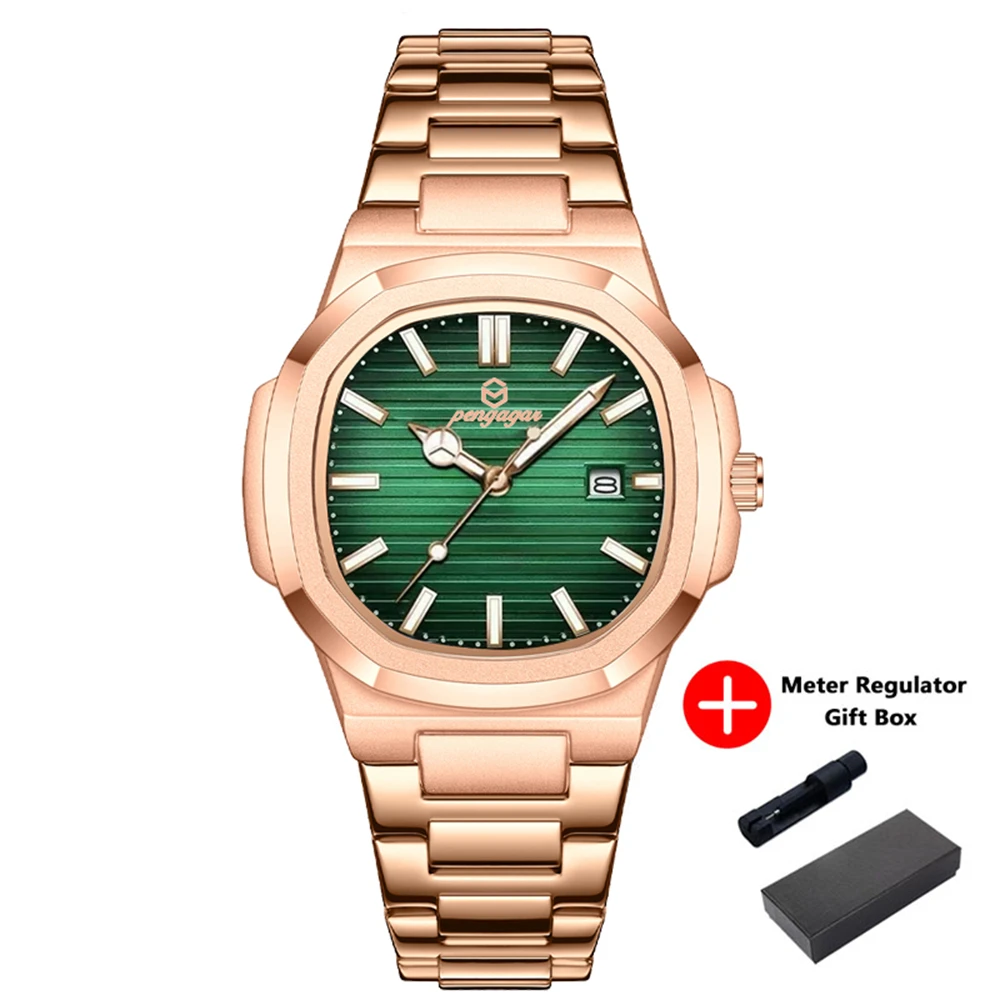 Relógio Esportivo À Prova D'água (dourado Rosa E Verde), Com Função De Data.