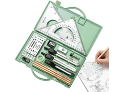 Kit De Geometria, Conjunto De Compasso Geométrico, Kit De Geometria Matemática Com 16 Peças