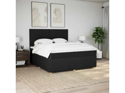 Vidaxl Cama Com Molas/colchão 200x200 Cm Tecido Preto